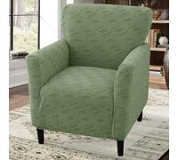 LiveGo - Housse de chaise de banquet extensible, avec accoudoirs, en tricot, antidérapante et imperméable, pour salon, bureau, réception et protection de meubles adaptée aux animaux domestiques (Vert