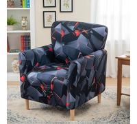 LiveGo - Housse de chaise de banquet extensible, housses de chaise tricotées avec accoudoirs, housse de chaise antidérapante et imperméable pour salon, bureau, réception et protecteur de meubles