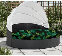 LiveGo Housse de Coussin de Lit de Jour Extérieur, Housse de Lit de Jour de Remplacement de 168 cm avec Bande Élastique, Housse de Coussin pour Lit de Soleil, Housses de Coussin de Lit Rond pour