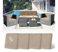 LiveGo Housse de coussin extensible pour canapé de jardin - Housse de coussin de remplacement pour mobilier d’extérieur - Protège-canapé pour chaise avec élasticité douce (4, Khaki)