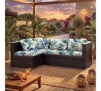 LiveGo Housse de coussin extensible pour canapé d'extérieur - Housse de coussin de rechange pour meubles de terrasse, canapé, chaise - Protection souple et flexible (6, fleur B)