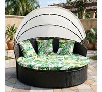LiveGo Housse de coussin pour daybed d'extérieur, Housse de daybed de remplacement de 168 cm avec bande élastique, Housse de coussin pour lit de soleil, Housses de coussin rondes pour lit extérieur