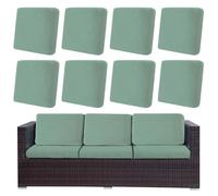 LiveGo Housses de coussin de terrasse d'extérieur, housses de rechange lavables pour canapé et canapé d'extérieur, douces et durables pour meubles de terrasse (8, vert pois)
