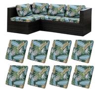 LiveGo Housses de coussin de terrasse d'extérieur, housses de rechange lavables pour canapé et canapé d'extérieur, douces et durables pour meubles de terrasse (8, forêt verte)