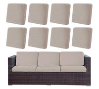 LiveGo Housses de coussin de terrasse d'extérieur, housses de rechange lavables pour canapé et canapé, douces et durables pour meubles de terrasse (8, kaki)