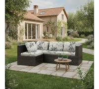 LiveGo Lot de 6 housses de coussin extensibles pour canapé d'extérieur - Souple et flexible - Motif fleurs
