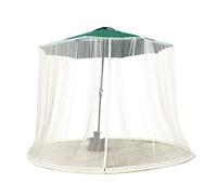 LiveGo Moustiquaire universelle pour parasol de terrasse avec porte à fermeture éclair et corde réglable, convient aux parasols d'extérieur et tables de terrasse (moustiquaire uniquement)