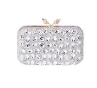 LiveGo Pochette à strass étincelants pour femmes et filles, sac à main de soirée bling pour mariage, bal, cocktail, sac à bandoulière en cristal pour mariée, demoiselle d'honneur, Argent D., M