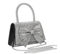 LiveGo Pochette de Soirée Étincelante pour Femmes, Sac à Main Élégant avec Décor Strass & Nœud pour Mariage, Cérémonie, Soirée Galante, Fête et Occasions Spéciales