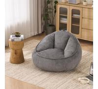 LiveGo Pouf avec soutien dorsal ergonomique et mousse à mémoire de forme - Velours côtelé douillet - Utilisation polyvalente dans le salon, la chambre, le bureau et la salle de jeux