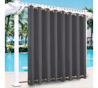 LiveGo Rideau Exterieur Terrasse,imperméables,Coupe-Vent,Rideau Pergola Extérieur Occultants à Double œillet à Isolation Thermique pour tonnelle de Porte de Jardin,Gris foncé,1 pièce|254x213cm(LxH)