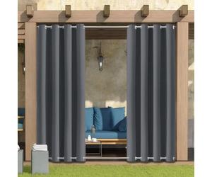 LiveGo Rideau Exterieur Terrasse,imperméables,Coupe-Vent,Rideau Pergola Extérieur Occultants à Double œillet à Isolation Thermique pour tonnelle de Porte de Jardin,Gris foncé,1 pièce|132x213cm(LxH)