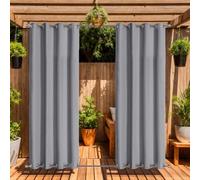 LiveGo Rideaux d'extérieur Imperméables avec Œillets (Haut et Bas), 2 Panneaux Occultants Anti-UV et Coupe-Vent pour Terrasse, Pergola, Jardin, Véranda, Balcon