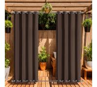 LiveGo Rideaux d'extérieur Imperméables avec Œillets (Haut et Bas), 2 Panneaux Occultants Anti-UV et Coupe-Vent pour Terrasse, Pergola, Jardin, Véranda, Balcon