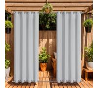 LiveGo Rideaux d'extérieur Imperméables avec Œillets (Haut et Bas), 2 Panneaux Occultants Anti-UV et Coupe-Vent pour Terrasse, Pergola, Jardin, Véranda, Balcon