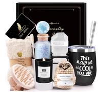 LIVEHITOP Cadeau Anniversaire Femme, Cadeau Femme Soeur Maman Collegue Maitresse Amie 10PCS Personnalisé Coffrets Cadeau Inclus Mug Isotherme Anniversaire, Noël, Fete des Meres, Saint-Valentin