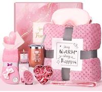 LIVEHITOP Cadeau Femme Anniversaire, Coffret Original pour Femme avec Flanelle Couverture Noël, Fête des Mères, Saint-Valentin Maman Soeur Collègue Amie