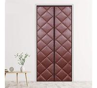 Liveinu Isolant Thermique Isolation Porte Avec Magnétique Moustiquaire Rideau De Porte Isolant Coton Rideau d'occultation Coupe-vent Imperméable Isolation Phonique 80x205cm Cuir PU Marron