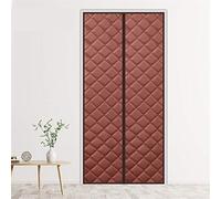 Liveinu Isolant Thermique Isolation Porte Avec Magnétique Moustiquaire Rideau De Porte Isolant Coton Rideau d'occultation Coupe-vent Imperméable Isolation Phonique 100x240cm Marrón