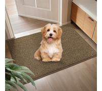 Liveinu Paillasson Attrape-Poussière, Tapis de Sol Antidérapant Lavable en Machine, imperméable, Tapis d'Entrée pour Chien, Entrée, Porte et Couloir, Brun, 80x120cm
