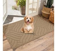 Liveinu Paillasson Attrape-Poussière, Tapis de Sol Antidérapant Lavable en Machine, imperméable, Tapis d'Entrée pour Chien, Entrée, Porte et Couloir, Marron 2, 80x120cm