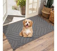 Liveinu Paillasson Attrape-Poussière, Tapis de Sol Antidérapant Lavable en Machine, imperméable, Tapis d'Entrée pour Chien, Entrée, Porte et Couloir, Gris foncé, 80x120cm