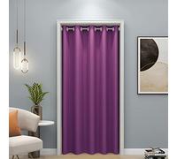 Liveinu Rideaux Occultants Isolation Thermique Rideaux à œillets Phonique Anti Bruit Rideau de Porte Interieur, pour Porte, Chambre d'enfant Anti Froid 110x240cm Violet