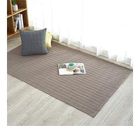 Liveinu Tapis en Coton Lavable Moderne Tapis Déco Rectangle Moquettes Tatami Japonais Anti Dérapage Tapis de Salon Chambre Salle à Manger Antidérapant 50x135cm Marron