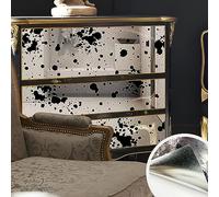 LiveInUrban Papier peint vintage argenté à pois de peinture effet miroir antique pour meubles muraux, coiffeuse, commode, décoration d'intérieur, 39 x 100 cm