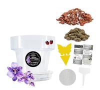 LiveLaif® Kit Rempotage Orchidée Complet : Pot Transparent Rond Ø17 cm avec Drainage et Soucoupe + Substrat Premium + Engrais NPK + Accessoires