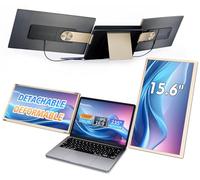 LivElect Triple extension d'écran pour ordinateur portable de 15,6", FHD 1080p IPS, écran de voyage amovible, avec haut-parleurs, Plug & Play