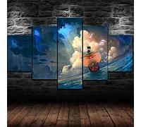 LIVELJ Puzzle 5 Parties Tableau Decoration Murale Salon Moderne XXL Impression sur Toile Peinture Personnalisé/One Piece Senri/Encadré Taille Totale: (H-80 cm x M/B-150 cm)