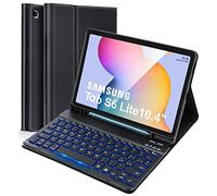Lively Life Étui avec clavier pour Galaxy Tab S6 Lite 10.4" 2020 (SM-P610/P615), 2022 (SM-P613/P619), disposition italienne, amovible, clavier, rétro-éclairé amovible, clavier et étui, noir