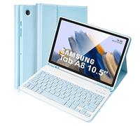 Lively Life Étui avec clavier pour Samsung Galaxy Tab A8 10.5" 2021 (SM-X200/X205/X207), disposition italienne, amovible clavier pour Samsung Galaxy Tab A8, amovible clavier et étui, bleu clair