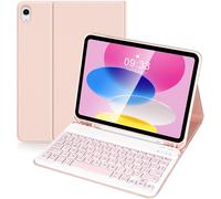 Lively Life Keyboard Case for iPad 10th Gen 10.9 Inch 2022 (A2696/ A2757/A2777), Italian Layout, Slim Smart Case with Removable Wireless Bluetooth Keyboard for iPad 10th Gen - Pink
