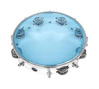 Lively Music Companion Tambourin portable de 25,4 cm avec grelots en acier inoxydable pour des rythmes nets (cuir bleu)
