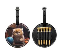 Lively Sac de rangement pour tees de golf Motif chat persan avec boucle de suspension, Noir , Taille unique, Valise