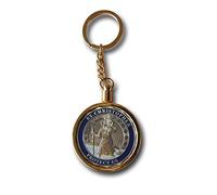 LivelyBuy Porte-clés médaillon doré Saint Christophe, saint patron des voyageurs