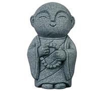 livelyfish Figurines de Bouddha japonais Bosatsu Feng Shui - Statue de moine priant en grès - Figurine miniature heureuse et souriante pour aquarium - Décoration d'intérieur et de jardin - 8