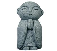livelyfish Statue de moine priant en grès Jizo Bosatsu - Bouddha japonais Jizo Bosatsu Feng Shui - Figurine miniature heureuse/souriante pour aquarium - Décoration de maison de jardin - 10