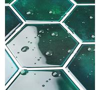 Livelynine 16 Dalles Carrelage Adhesif Mural Cuisine Vert Hexagone 30x30 Credence Adhesive Salle de Bain Vert 3D Dalle PVC Adhesive Murale Effet Marbre Imperméable Autocollant Carrelage Cuisine Verte