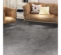 Livelynine 16 Dalles PVC Adhesive Sol Salle de Bain Lino Sol Effet Beton Revetement de Sols Carreau Ciment Gris Clair Imperméable Lame Adhesive Sols PVC Adhesif Cuisine Carrelage 30x30cm