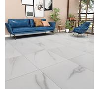 Livelynine 32 Dalles Épais 30X30cm Dalle PVC Adhesive Sol Marbre Gris Revetement de Sol Imperméable-Antidérapant-Aucunes Bulles-Facile À Poser Autocollant Sol pour Salle de Bain Cuisine Salon Chambre