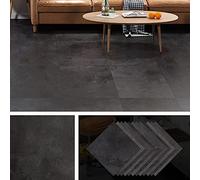 Livelynine 32 Dalles Gris Anthracite Dalle PVC Adhesive Sol 30x30cm Imperméable Lino Sol Résistant Dalle Lino Revetement de Sol Sticker pour Sol Salle de Bain Cuisine Corridor Toilette