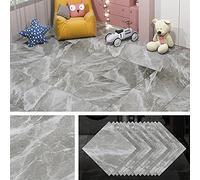 Livelynine 32 Dalles Lino Sol Adhesif Dalle PVC Adhesive Sol Cuisine Carrelage Adhesif Sols 30x30CM Sols PVC Adhésif Marbre Gris Résistant à L'Abrasion Lame Adhesive Salle de Bain Sticker