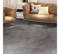 Livelynine 32 Dalles Revetement de Sol Lino pour Salle de Bain 30x30cm Carrelage Gris Beton Résistant Parquet Adhesif Sol pour Chambre Sol PVC Adhesif Cuisine