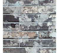 Livelynine 40CM X 10M Papier Peint Brique Gris 3D Stickers Muraux Brique Autocollant Papier Peint 3D Adhesif Mural pour Salon Cuisine Lavable Mural Decoratif Porte Chambre Adulte Fille Garcon