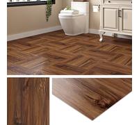 Livelynine Carrelage Adhesif Sol Effet Bois Naturel 30x30CM Dalle PVC Adhesive Sol Salle de Bain Impermeable Lino Adhesif Chambre Parquet Adhésif Cuisine Dalles PVC Adhesives Imitation Bois, 16 Dalles