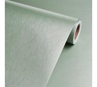 Livelynine Crédence Adhésive Cuisine Salle de Bain Murale Verte Clair 40CMx10M Papier Peint Adhésif en Acier Inoxydable Rouleau Adhesif pour Meuble Vert Bureau Table Autocollant Frigo Lave Vaisselle