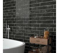 Livelynine Credence Adhesive pour Cuisine Noir Effet Bois Dalle PVC Adhesive Murale 3D 32 Dalles Impermeable Credence Adhesive Salle de Bain Bois 30x30CM Crédence Adhésive Cuisine Noir Anthracite